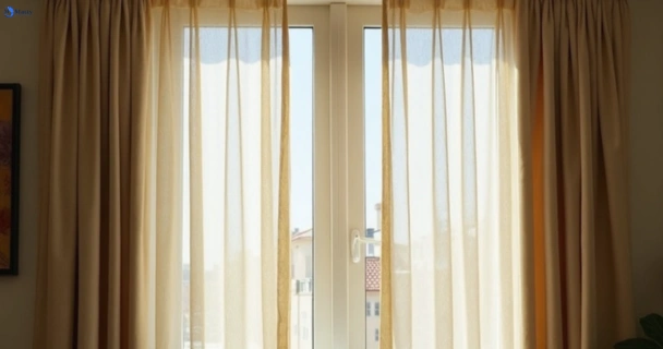 Dusty and dull curtains in lalor-park-nsw before steam cleaning